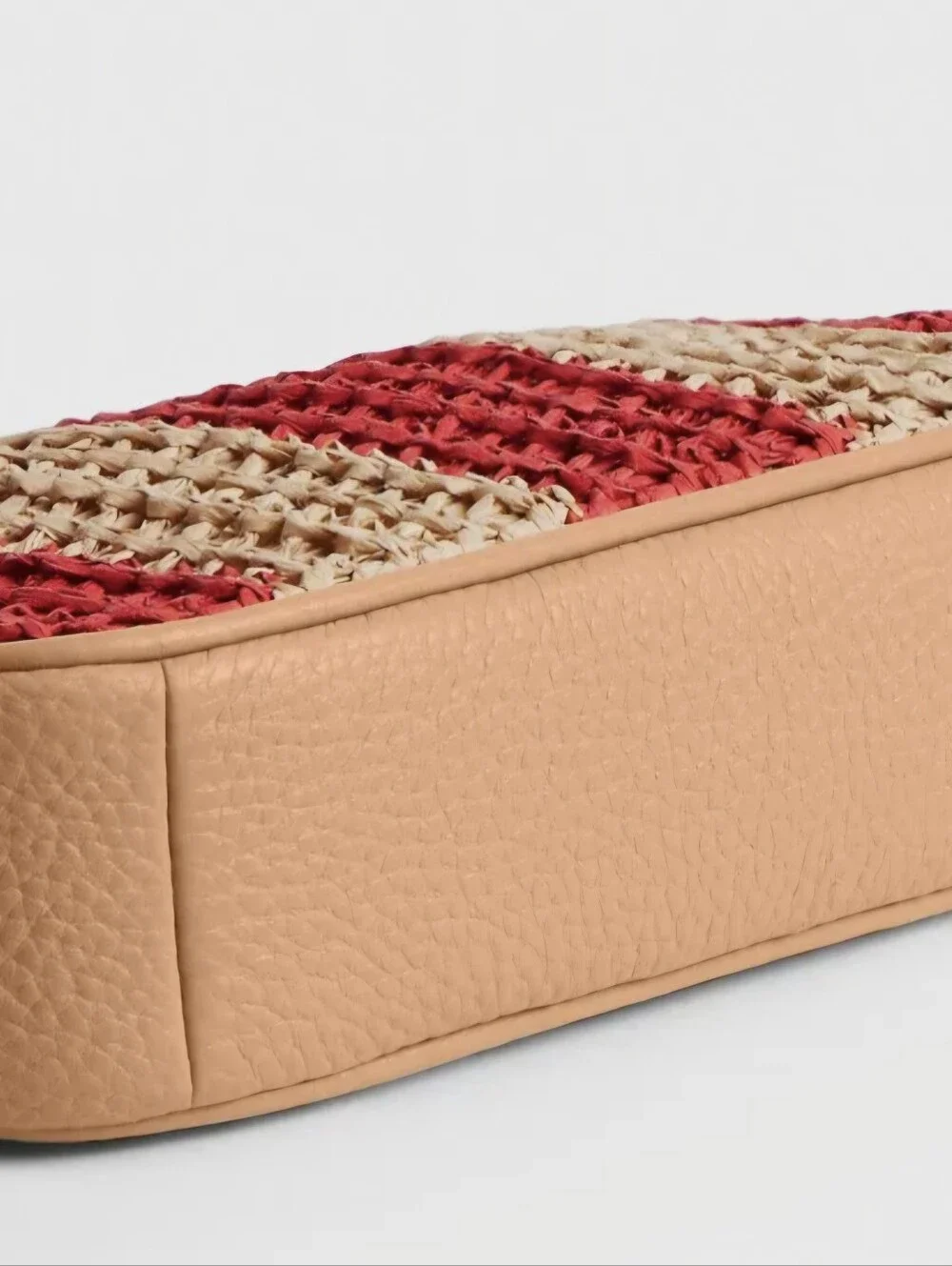 NWT Coach Nolita 19 Sm. Grab Clutch Raffia & Leather Red & Tan